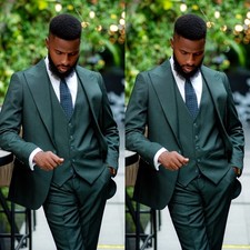 3 pezzi abito da uomo formale matrimonio sposo smoking ampio picco risvolto ballo blazer pantaloni gilet