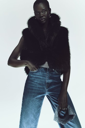 Gilet ritagliato zara - zara, in