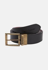 BARBOUR Cinture Uomo   Cintura reversibile nera e tartan da uomo Autunno inverno