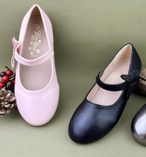 BALLERINE bimba (25-36) nere rosa eleganti plantare in VERA PELLE