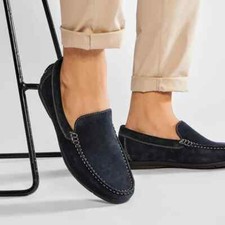 GEOX MOCASSINO UOMO CAMOSCIO BLU - NUOVO CON SCATOLO
