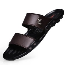 Sandali De Cuero Lujo Para Hombre Chanclas De Verano De Playa Casual Eleganti
