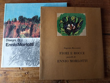 Ennio Morlotti lotto 4 volumi DISEGNI mostra Acc. Carrara pastelli fiori e rocce