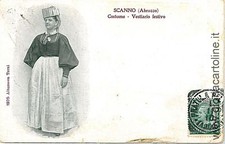 04898 CARTOLINA d'Epoca:  AQUILA - SCANNO: COSTUME