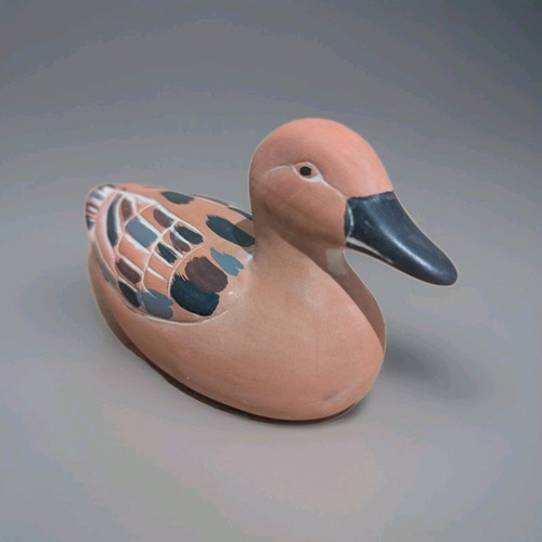 Terracotta handpainted duck - terracotta,