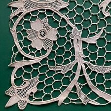 Centrino centro antico a punto ago fine 44x29 cm rettangolare avorio