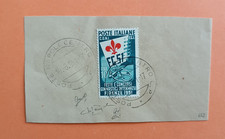 REPUBBLICA 1951 10 LIRE GIOCHI GINNICI USATO SU FRAMMENTO DI BUSTA