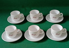 SET 6 TAZZINE + 6 PIATTINI CAFFÈ LAVAZZA VETRO OPALINO ARCOPAL FRANCIA. CY35