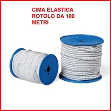 CORDA CIMA ELASTICA Ø 4mm ROTOLO INTERO DA 100 METRI  PARA RIVESTITO POLIESTERE