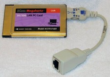 Scheda PC LAN Ethernet 3Com 10/100 PCMCIA con cavo dongle 3CCFE574BT