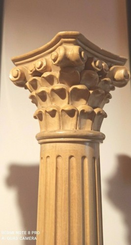 Colonne legno intarsiato - 2, con