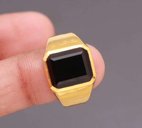 Anello ottagono onice - , nera
