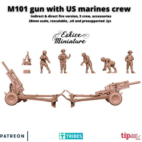Wwii usmc m101 obice con - wwii,