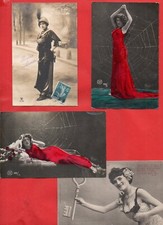 LOTTO- DONNINE 20 ANTICHE CARTOLINE FRANCESI PRIMI 900 -vedi foto e descrizione