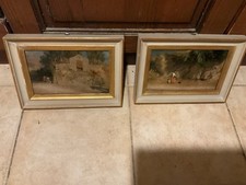 Coppia Di Olio Su Tavola 1870
