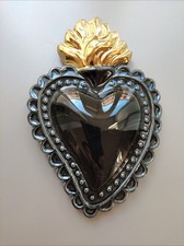 Cuore Ex Voto nero e oro