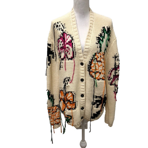 Cardigan jacquard msgm bianco - jacquard,