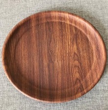 Sottopiatto Da Tavola Forma Ovale Decorativo Effetto Legno Lucido Plastica 26cm