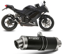 Terminale Scarico Storm by Mivv Gp Nero acciaio Kawasaki Ninja 300 2013 > 2016