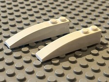 2 x LEGO white slope brick ref