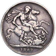 GRAN BRETAGNA Victoria Queen Crown 1887 MB - Argento Silver
