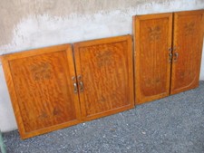 2 COPPIE ANTE LIBERTY CON INTARSI DI CREDENZA - CON MANIGLIE E SERRATURE - 1930