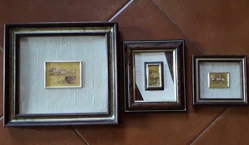 Tre quadri vintage foglia - tre, vintage,foglia