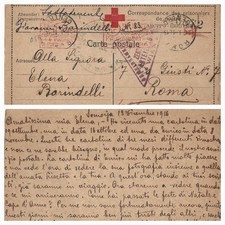 WW1 1916 FRANCHIGIA CROCE ROSSA PRIGIONIERI DAL CAMPO DI SOMORJA