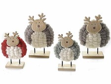 COPPIA RENNE LEGNO DECORATIVE