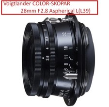 Voigtlander COLOR-SKOPAR 28mm F2.8 Asferico L(L39) Grandangolare Vernice Nera