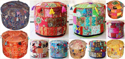 Pouf indiano vintage patchwork