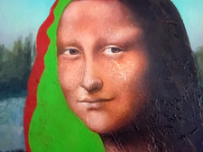 MONNA LISA - 1970 painting art firmata olio su tela Gioconda DA VINCI dipinto