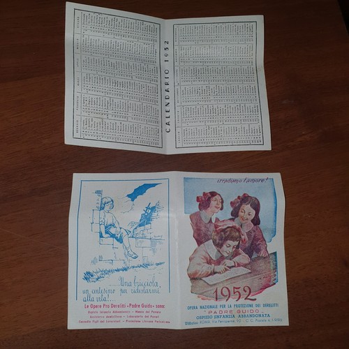 1952 calendarietto vintage - ,