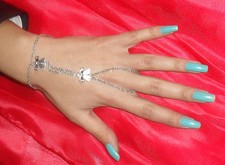 baciamano gioiello 2 fiocchetti MAGLIA CORDA   BAGNO argento   BACIA MANO