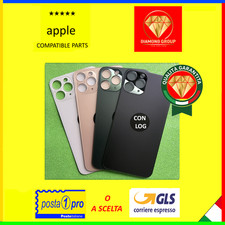 VETRO SCOCCA POSTERIORE PER IPHONE 11 PRO BACK COVER BIG HOLE BIADESIVO LOGO