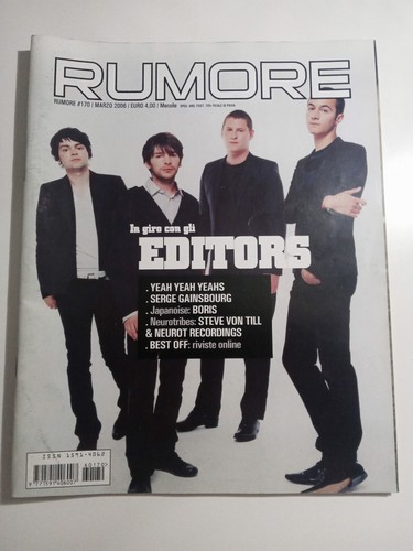 Rumore rivista musica rock - rock, n
