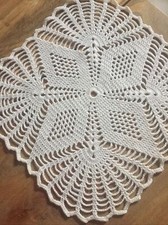 Centrino Quadrato Fatto Di Pizzo Ad Uncinetto A Mano Stella Usato