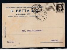 Biglietto Commerciale Torino Ferri Travi Lamiere Betta 1941 KY1893