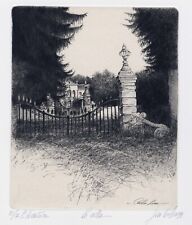 LIVIO CESCHIN " LA VILLA - 1998 "Acquaforte con fondino . GRAFICA -FIGURATIVO