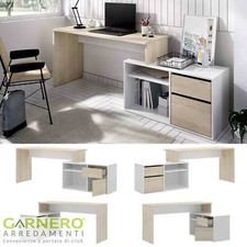 Scrivania rovere bianco lucido