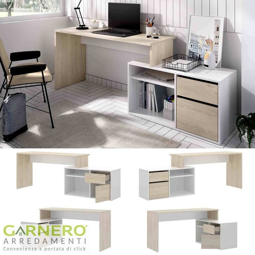 Scrivania rovere bianco - , lucido