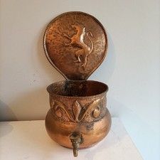 ACQUAMANILE ANTICA FONTANA LAVAMANI IN RAME SBALZATO O GALLARINO PIEMONTESE