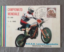 Cartolina Campionato Mondiale Motocross cc 250 anno 1983 con firme autografe 