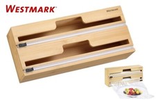 DISPENSER IN LEGNO PORTA ROTOLI DI CARTA FORNO, PELLICOLA TRASPARENTE O ALLUMINO