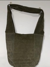 Borsa tracolla Carpisa in vera pelle scamosciata verde