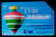 SCHEDA TELEFONICA TELECOM SE TI GIRA DI INCURIOSIRE TROTTOLA @ ANNI 90 @