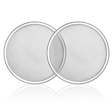 2 Pack 12 Inches Seamless Aluminum Pizza Screen Pizza Pan with Holes Pizza Mesh