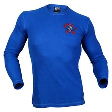 World Gym Classic Longsleeve (modello waffle old school) blu uomo sportswear