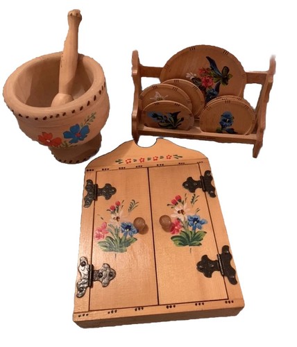 Lotto oggetti legno - in,