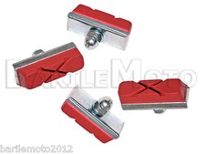 N°2 COPPIA PATTINI / TAPPI FRENO BICI GRAZIELLA - EPOCA GOMMA ROSSO 